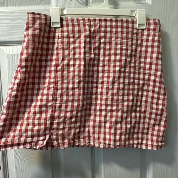 Gingham Lined Mini Skirt - Picture 1 of 4